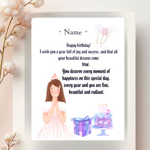 Elegante verjaardagskaart voor haar – Gepersonalis Briefkaart