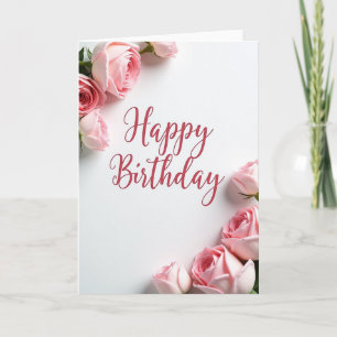 Elegante verjaardagsroos script kaart