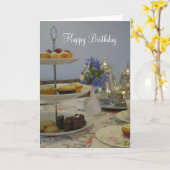 elegante verjaardagsthee en cupcake kaart (Gele Bloem)