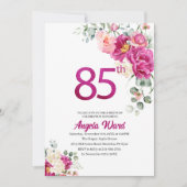 Elegante verjaardagsviering bloem glitters 85ste kaart (Voorkant)