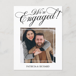 Elegante Verlobingsaankondiging We're Engaged Briefkaart