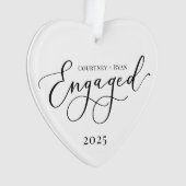 Elegante verloofde aangepaste kerst ornament (voorkant)