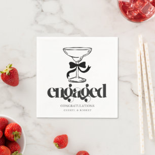 Elegante Verloofde Verlovingsfeest Servetten