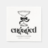 Elegante Verloofde Verlovingsfeest Servetten (Voorkant)