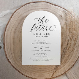 Elegante verlovingsfeest zwart en wit kaart