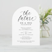 Elegante verlovingsfeest zwart en wit kaart (Staand voorkant)