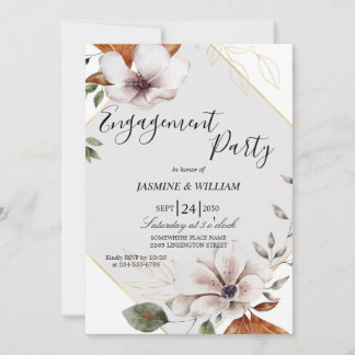 Elegante verlovingsfeestuitnodiging, kaart