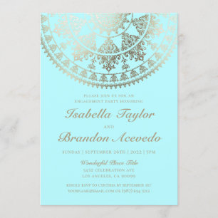 Elegante verlovingsfeestuitnodigingen Gold Foil Kaart