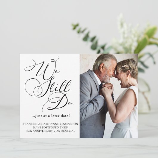 Elegante vernieuwing van huwelijksgeloften uitgest kaart (Staand voorkant)