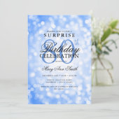 Elegante VERRASSING 80e verjaardag Navy Blue Light Kaart (Staand voorkant)