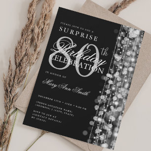 Elegante Verrassing 80e Verjaardag Sparkles Zilver Kaart