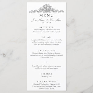 Elegante Versailles grijze receptie Menu