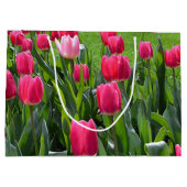 , elegante verse bloemen van de roze lentroze tulp large cadeautasje (Achterkant)
