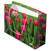 , elegante verse bloemen van de roze lentroze tulp large cadeautasje (Voorkant Gekanteld)