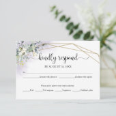 Elégante verte Eucalyptus Mariage carte RSVP (Debout devant)