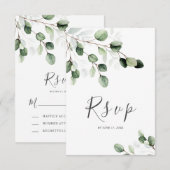 Elégante verte Eucalyptus Mariage carte RSVP (Devant / Derrière)