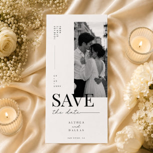 Elegante Verticale Filmstrip Trouwkaart Save The D