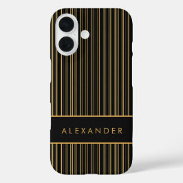 Elegante verticale retro strepen iPhone 16 hoesje