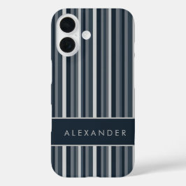 Elegante verticale retro strepen iPhone 16 hoesje