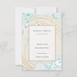 elegante verticale strand RSVP kaart