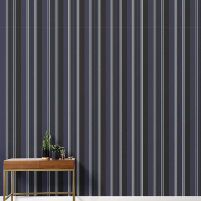 Elegante verticale streeppatroon rijke kleuren behang (Hal)