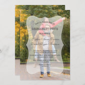 Elegante vervaagde foto geometrische verlovingsfee kaart (Voorkant / Achterkant)