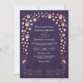 Elegante Verwarde Lantaarns Budget QR Code Bruilof Kaart (Voorkant)