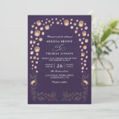 Elegante Verwarde Lantaarns Budget QR Code Bruilof Kaart (Staand voorkant)