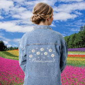 Élégante veste Denim, demoiselle d'honneur florale
