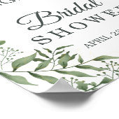 Elegante vetplant eucalyptus bladeren bruidsdouche poster (Hoek)