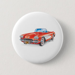 ELEGANTE VETTE AUTO KUNST RONDE BUTTON 5,7 CM