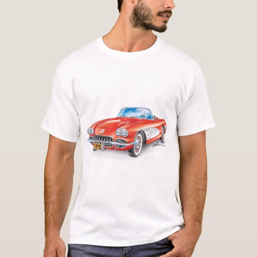 ELEGANTE VETTE AUTO KUNST T-SHIRT (Voorkant)