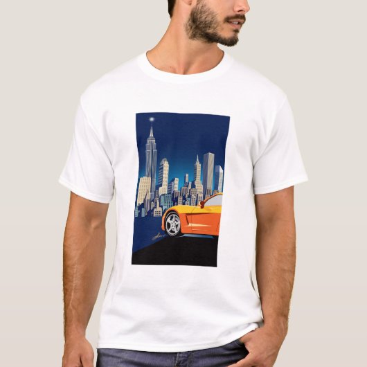 ELEGANTE VETTE AUTO KUNST T-SHIRT (Voorkant)