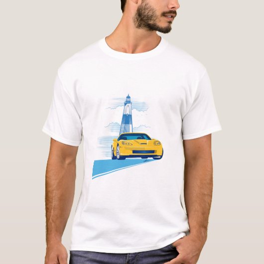 ELEGANTE VETTE AUTO KUNST T-SHIRT (Voorkant)