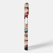 Elegante Vette Bloemen met Douane Monogram Case-Mate iPhone Case (Achterkant / Rechts)