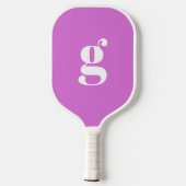 Elegante, vette, geborduurde initiaal orchidee paa pickleball paddle (Achterkant)