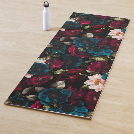 Elegante  Vibe Dark Floral Botanical Yogamat