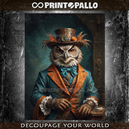 Elegante Victoriaans Age Uil in sinaasappel en bla Tissuepapier