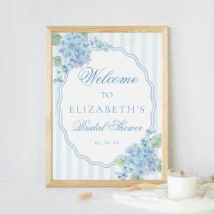 Elegante Victoriaans Cottage Blue Hydrangea Welkom Poster