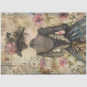 Elegante Victoriaans dame | Bloemen Decoupage Ephe Tissuepapier (Voorkant)