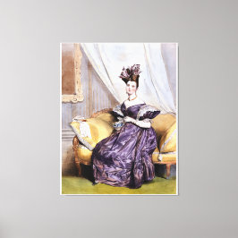 Elegante Victoriaans dame met theekopje - kunst P Canvas Afdruk