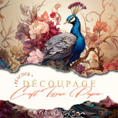 Elegante  Victoriaans Decoupage Boho Peacock Tissuepapier