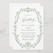 Elegante Victoriaans  Floral Sage Green Wedding