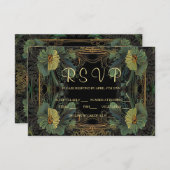 Elegante Victoriaans moody dark botanical RSVP Kaartje (Voorkant / Achterkant)