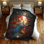 Elegante  Victoriaans Peacock Fleece Deken