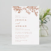 Elegante Victoriaans Roos gouden bruiloft Folie Uitnodiging (Staand Voorkant)