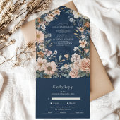 Elegante Victoriaans Royal Elegance bruiloft All In One Uitnodiging