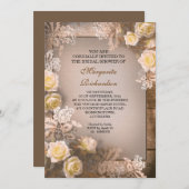 Elegante Victoriaans rozen Bruidsdouche Uitnodigin Kaart (Voorkant / Achterkant)