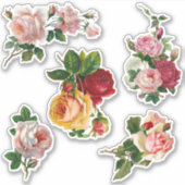 Elegante  Victoriaans Rozen Sticker (Voorkant)
