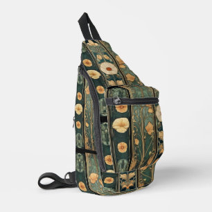 Elegante victoriaanse art nouveau botanische sling bag